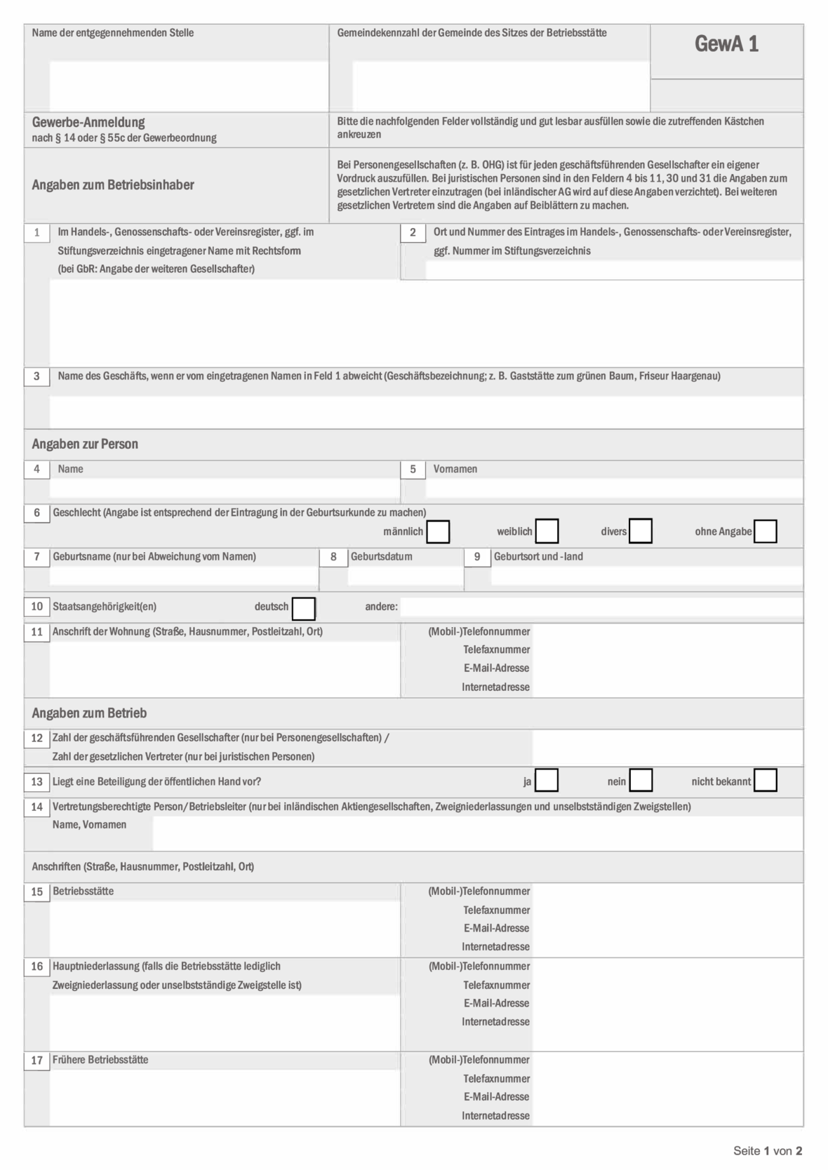 gewerbe-anmeldung-formular